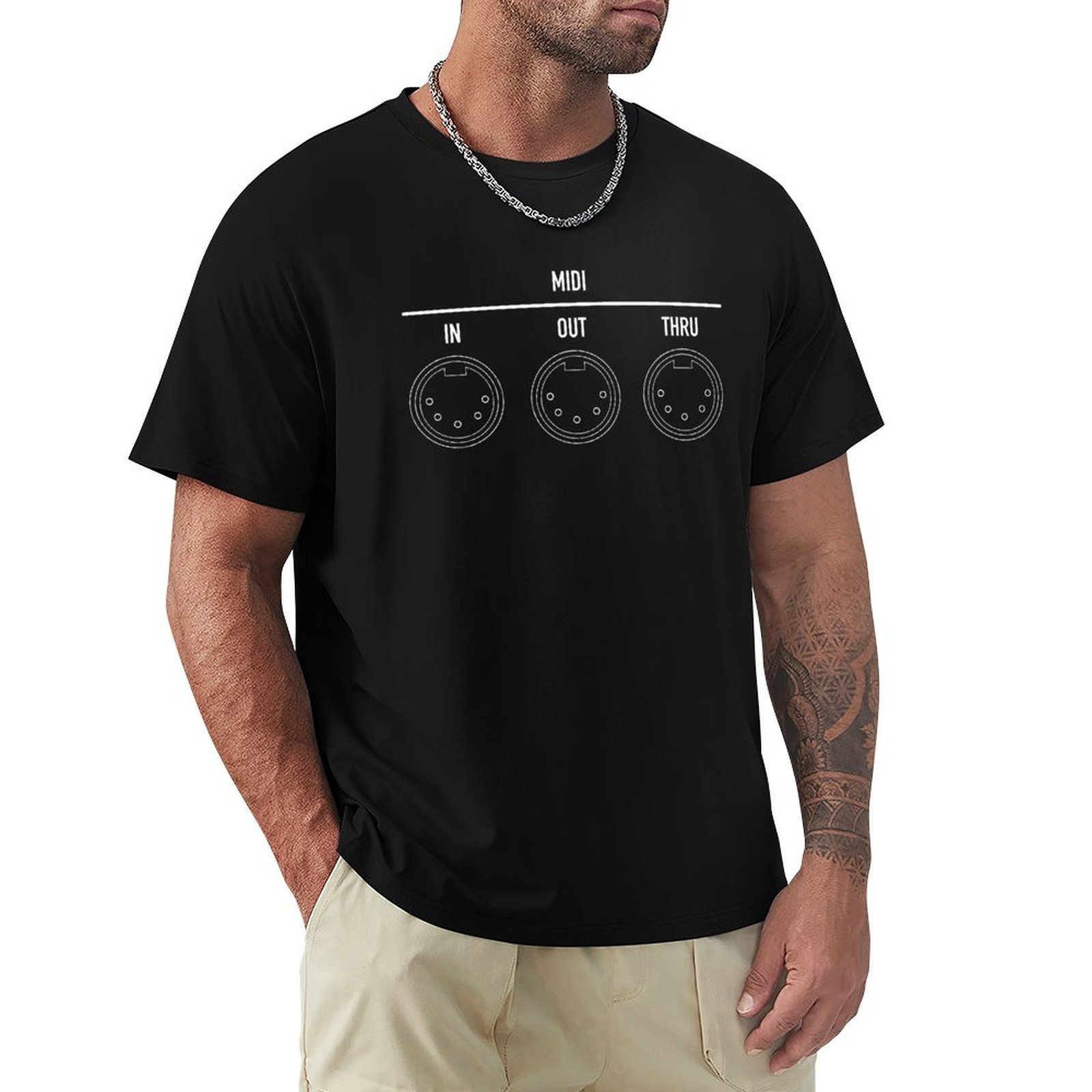 Musical Instrument Digital Interface (Midi) - Camiseta Branca de Vestuário Esportivo Respirável