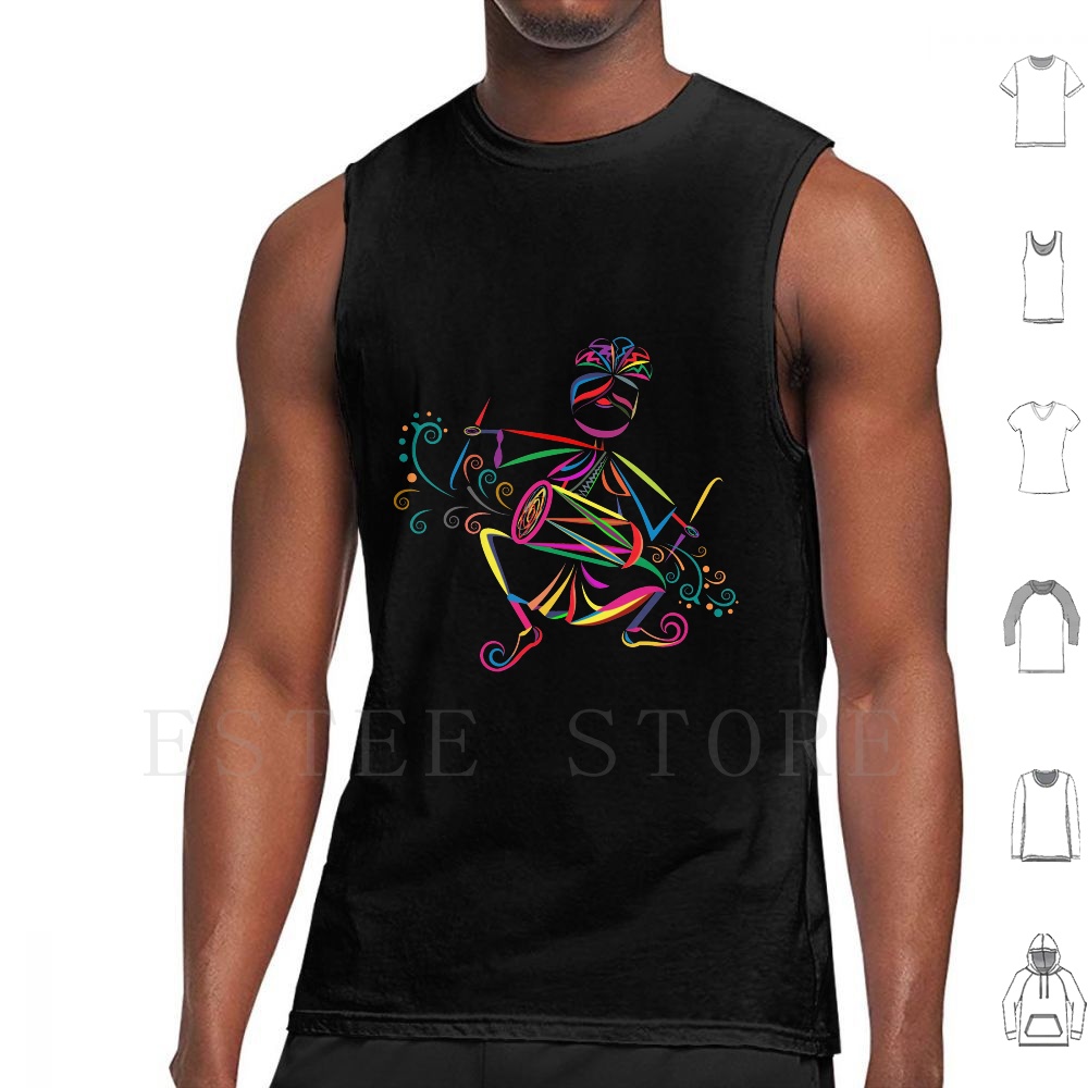 Musical Instrument Of India - Dhol player tank tops colete sem