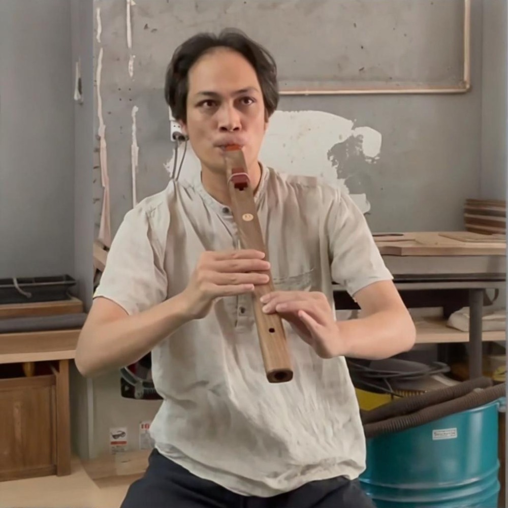 Musical Instrument Of India - Flauta Vertical de Madeira com Tons
