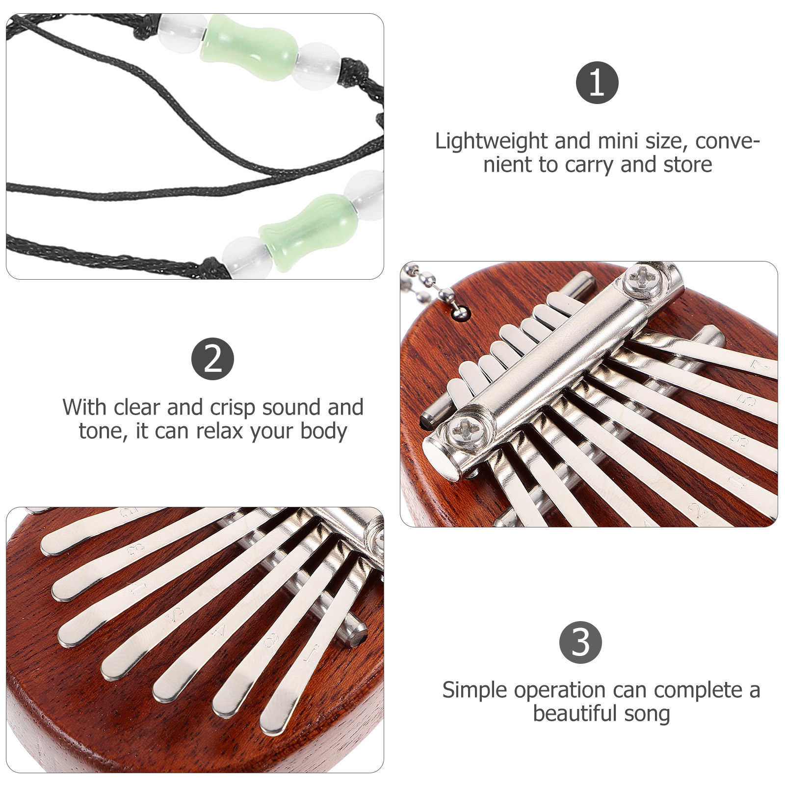 Conjunto de Kalimba Mini com 8 - Musical Instrument Kalimba avaliação e preço