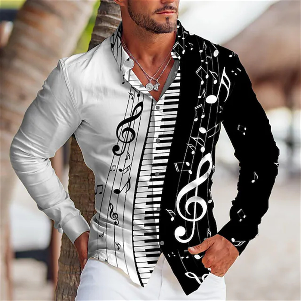 2025 camisa de mangas comprida - Musical Instrument Sign avaliação e preço